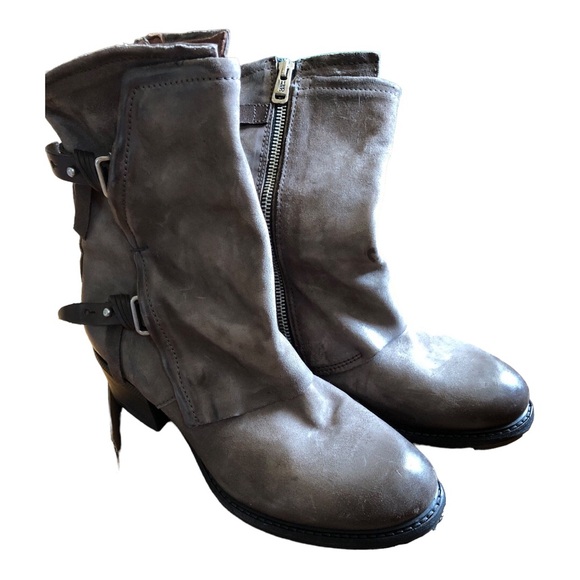 A.S.98 Chilly BOHO Moto Boot Distressed Leather Stacked Heel Size 40 EUC!!! - Picture 2 of 14